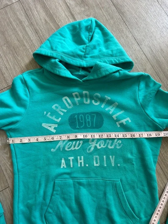 Aéropostale Teal Hoodie Sweatshirt - Picture 3 of 7
